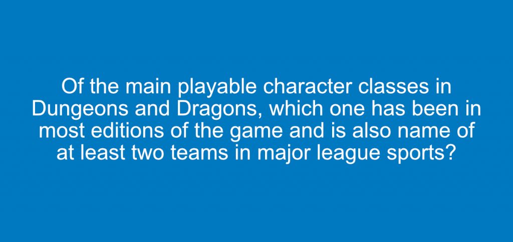 Trivia Question